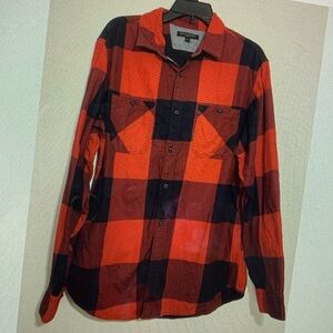Banana Republic Slim Fit Red Plaid Button Up Shirt Size L